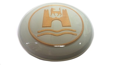 HORN BUTTON W/ WOLFSBURG CREST GREY & GOLD VW T1 BUG BEETLE T3 GHIA 1960-1971