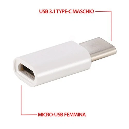 Adattatore adapter da Micro usb a Tipo C Type C per Samsung Huawei Lg Xiaomi - Foto 3 di 3