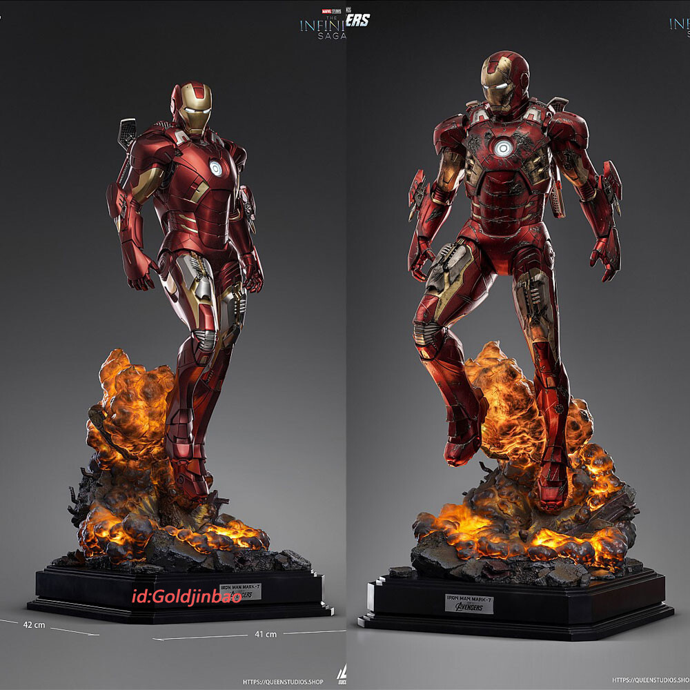 Queen Studio MARK 7 Resin Model Painted Statue In Stock Iron Man