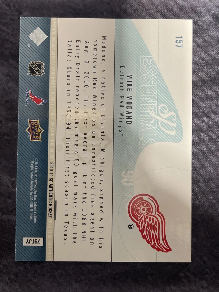 2010-11 SP Authentic SP Essentials 157 Mike Modano Detroit Red Wings  - Image 2 of 2