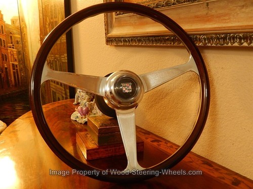 Cadillac NARDI Wood Steering Wheel Fits 1969 - 2004 Tilt Column Dark 15" NEW - Picture 19 of 24