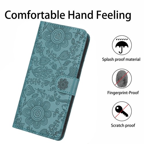 Floral Prägung Kunstleder Brieftasche Flip Handy Hüllen Cover Handschlaufe - Bild 55 von 66