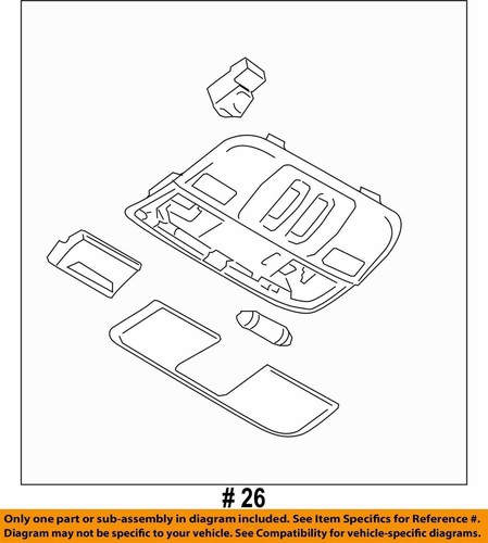 2008-09 Subaru Legacy (Sedan) Roof Console W/ Sunroof Buttons *Gray - D20* - Picture 4 of 14