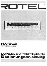 Bedienungsanleitung-Operating Istruzioni per Rotel RX-202