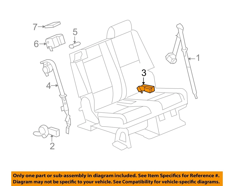 CHEVY SUBURBAN NEGRO HEBILLA DE CINTURÓN DE SEGURIDAD TRASERO LADO CONDUCTOR 2007-2014 NUEVO OE 19121589 Foto 2 de 3
