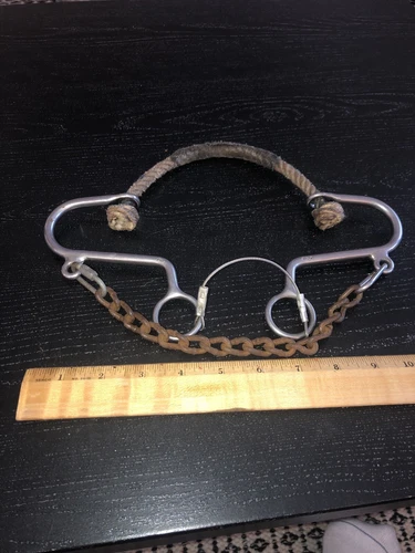 Nice Vintage Little S  Hackamore Rope Nose  Western  Bitless Horse Bit