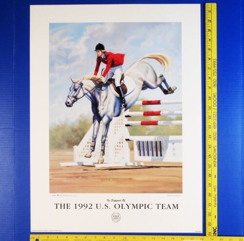 1992 US OLYMPIC EQUESTRIAN JUMPING TEAM 18x24" Poster Print by ANTHONY M. ALONSO