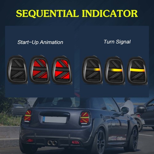 VLAND LED Tail Lights For 2014-2023 Mini Cooper F55 F56 F57 w/Sequential Lamps - Picture 7 of 9