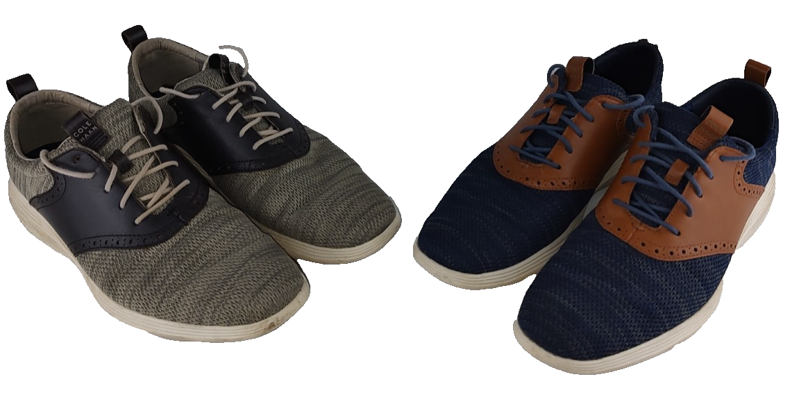 Scarpe uomo Cole Haan Grand taglia 12M lotto di 2 grigie e blu usate