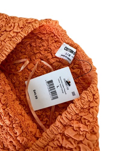 COTTON ON Women's Scrunchie Halter Playsuit Romper 100%Cotton Sz L Sweet Orange - Picture 4 of 8