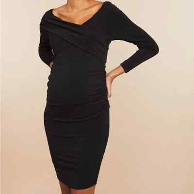off shoulder long sleeve cocktail dress Ashton Off Shoulder Velvet Long Sleeve Bodycon Dress M / 6-8