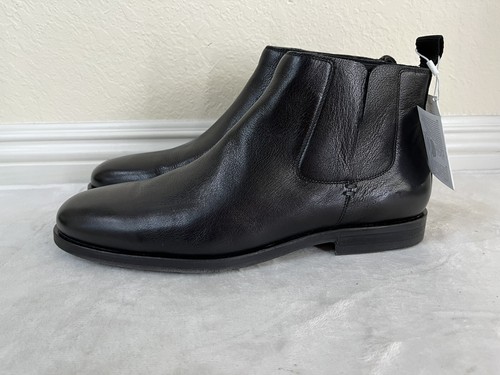 Geox Mens Bayle Leather Ankle Boots in Black US SIZE 12