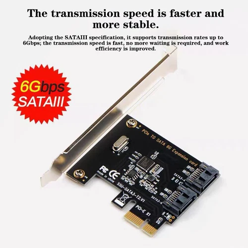 PCI-E SATA 1X 4X 8X 16X PCI-E Cards PCI Express To SATA 3.0 2-Port SATA III 6Gbp
