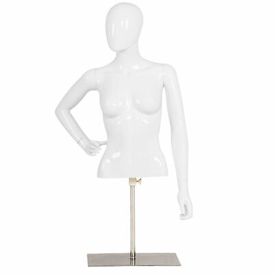 Female half body Mannequin dress form,rotated arms #FT-2C Plastic Torso head