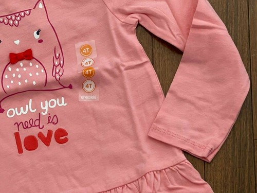Gymboree Girls Pink Owl You Need is Love Tunic Top Shirt Size 5 5T New - Picture 6 of 10