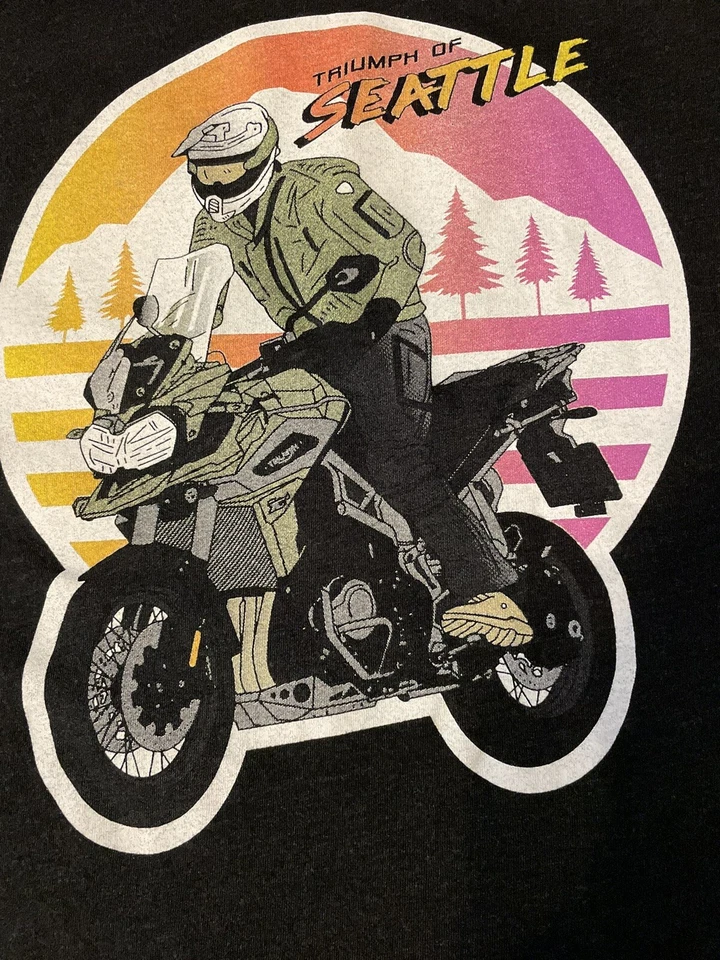 Triumph Mens Black Triumph of Seattle "Explorer"  Shop T-Shirt - Image 2 of 4