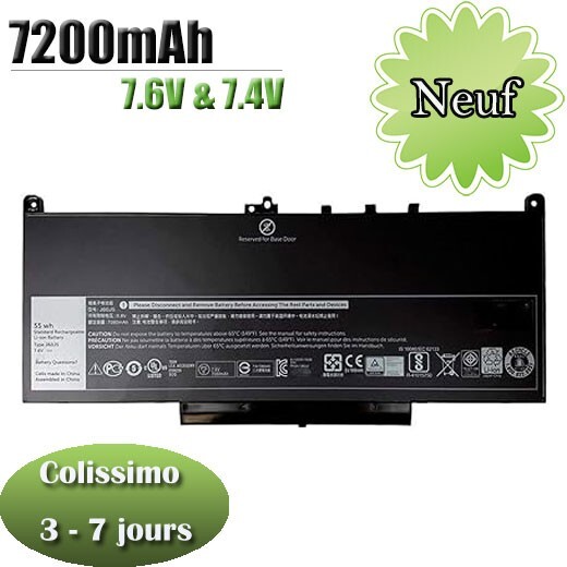Batterie J60J5 pour Dell Latitude E7270 idéale pour le télétravail et les voyages