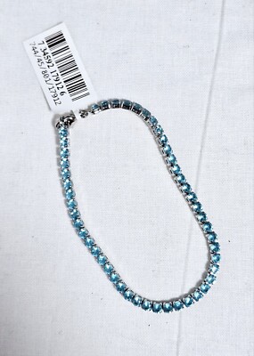 Macy's Simulated Blue Cubic Zirconia Tennis Bracelet J13-3142