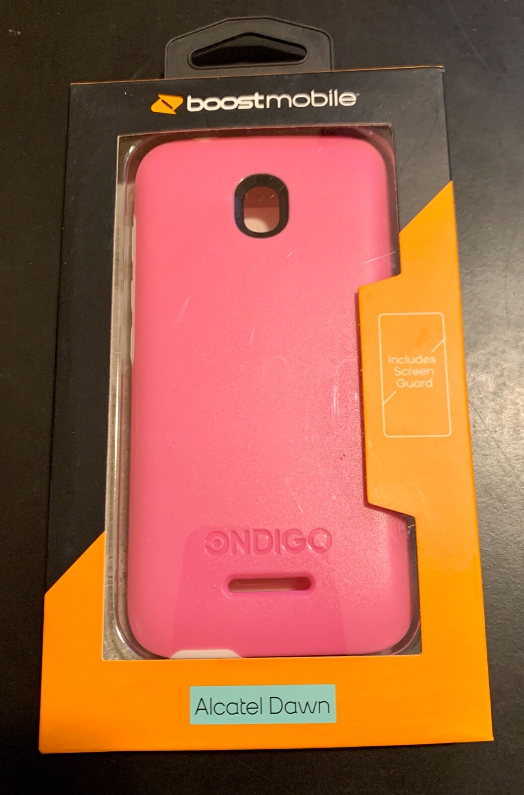 Boostmobile Ondigo Alcatel Dawn Soft Case with Screen Guard (Pink) and (Black)
