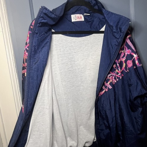 Vintage b.i.Gear Sport 80s 90s Retro Windbreaker Jacket Women’s Size 18W Nylon - Bild 6 von 9