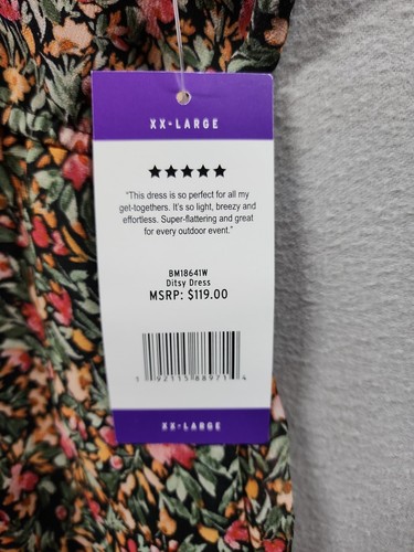 BB Dakota X Steve Madden NWT Women’s Size. XXL Floral Chiffon Ditsy Midi Dress - Picture 5 of 8