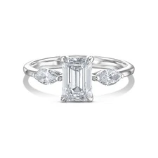 Diamond Ring VVS2 E 3.30 Carat Lab-created 14k White Gold IGI Certified Special