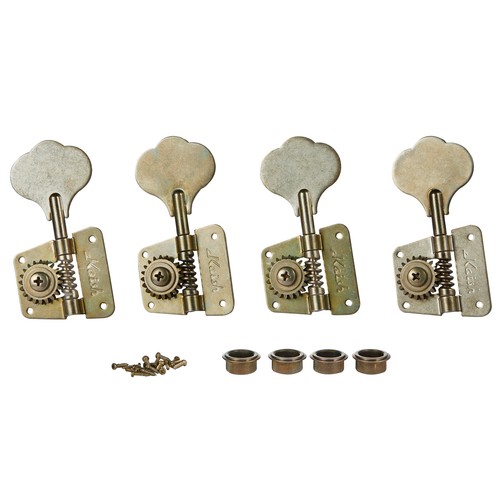 Vintage 70s Cloverleaf Bass Tuners Tuning Pegs for Fender JB/PB Relic Nickel - Picture 6 of 23