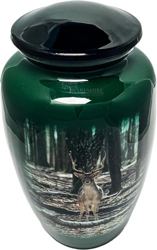 Deer in Woods Aluminum Urns for Human Ashes Adult Female & Male - Picture 3 of 4