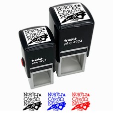 North Carolina State with Text Swirls Self-Inking Rubber Stamp Ink Stamper