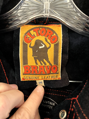 Navy Blue El Toro Bravo Genuine Leather Split Cowhide Jacket