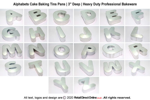 Alphabet Letter Shape Novelty Cake Baking Tin Pan Bakeware Professional Deep 3'' - Picture 1 of 28