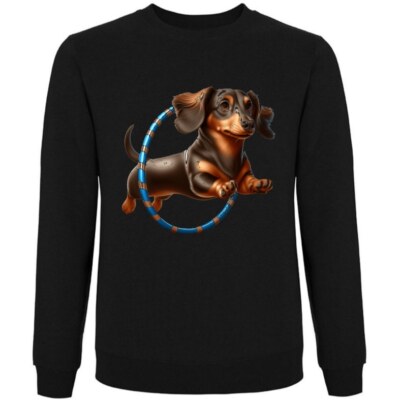 Sweatshirt Schwarz Dackel Dachshund Teckel Jagdhund Jagt Dackelwelpe Dac 402895s