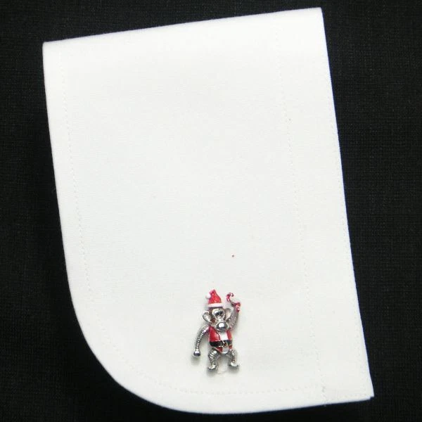 Jan Leslie Santa Claus Monkey with moving limbs Cufflinks Silver 925 24mm x 15mm - Изображение 4 из 4