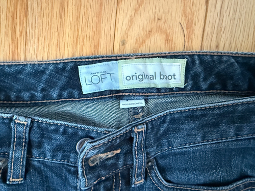 Ann Taylor Loft Womens Modern Boot Cut Dark Wash Jeans Size 25 0 P - Picture 2 of 4