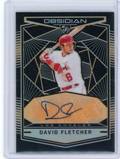 2019 Panini Obsidian David Fletcher LA Angels Rookie Electric Orange Auto #32/50