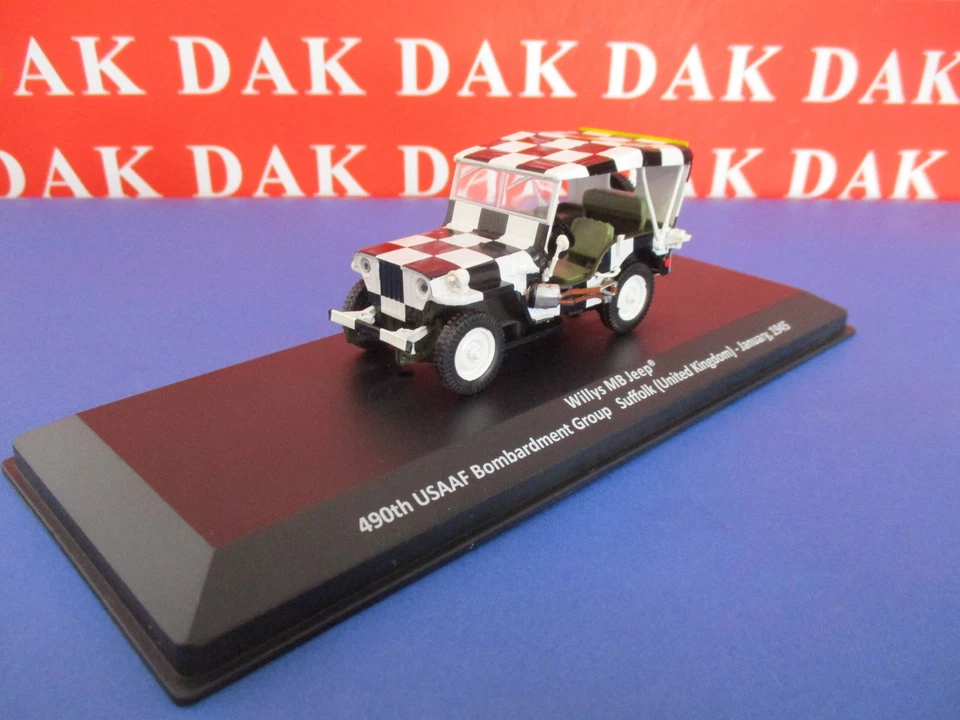 Die cast 1/43 Modellino Auto Willys MB Jeep 490th USAAF Follow Me UK 1945 - Immagine 2 di 4