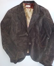 June Suede 2 Button Blazer Medium Brown