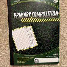 Primary Composition Notebook Grades K-2, Wide Ruled Paper, 100 sheets.