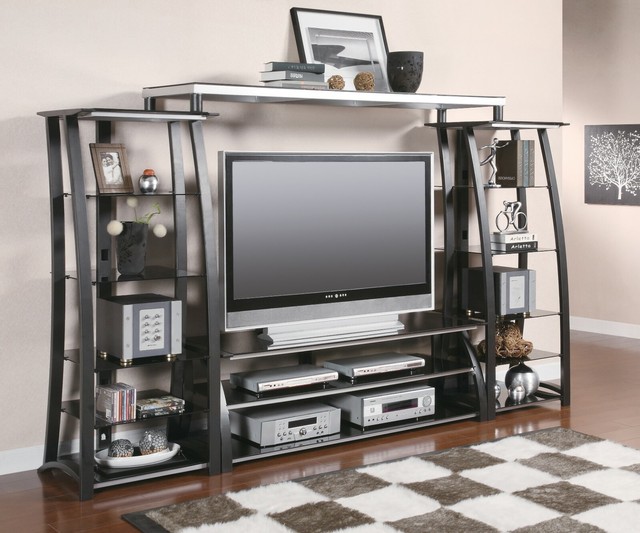 Modern Contemporary 4Piece Entertainment Center 60" TV Console Piers & Bridge eBay