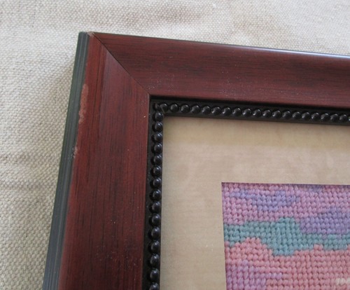 Framed SOUTHWEST GARDEN Sunset Needlepoint Wall Hanging Picture 17 x 21 - Picture 3 of 4