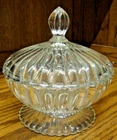 Jeanette National Clear Candy Jar Large Size 7"x6.5" Iridescent Glow-Vintage  L8