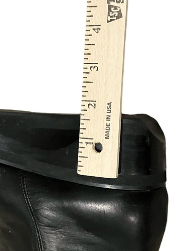 Vintage Joan & David Black Leather Boots wedge ties 8.5 - Picture 7 of 12