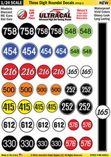 MG6402-2 1/24 High Def UltraCal Decals Three Digit Roundel Decals Style 2
