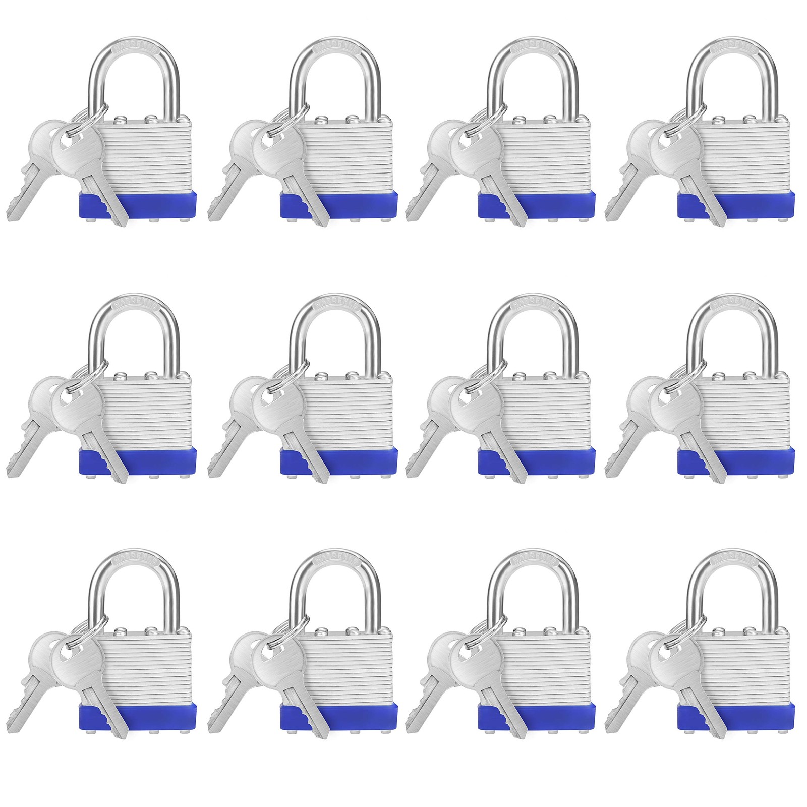 Cadenas acier laminé à clé haute résistance lot de 12 anse 6mm antichoc