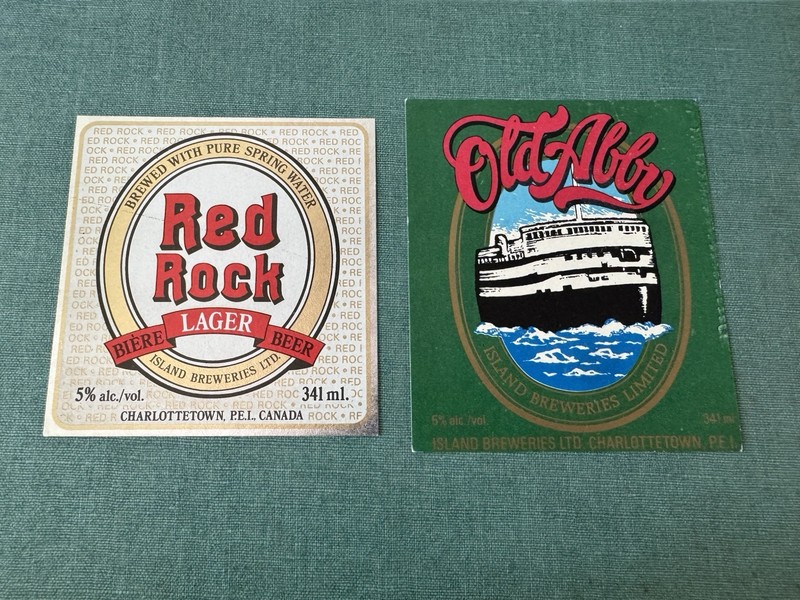 2 Different Prince Edward Island Canada Beer Bottle Labels Unused See Photos 