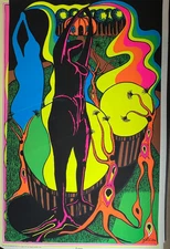 TRANSMUTATION VINTAGE 1970 BLACKLIGHT PRO ARTS HEADSHOP POSTER By TOM GATZ NICE!