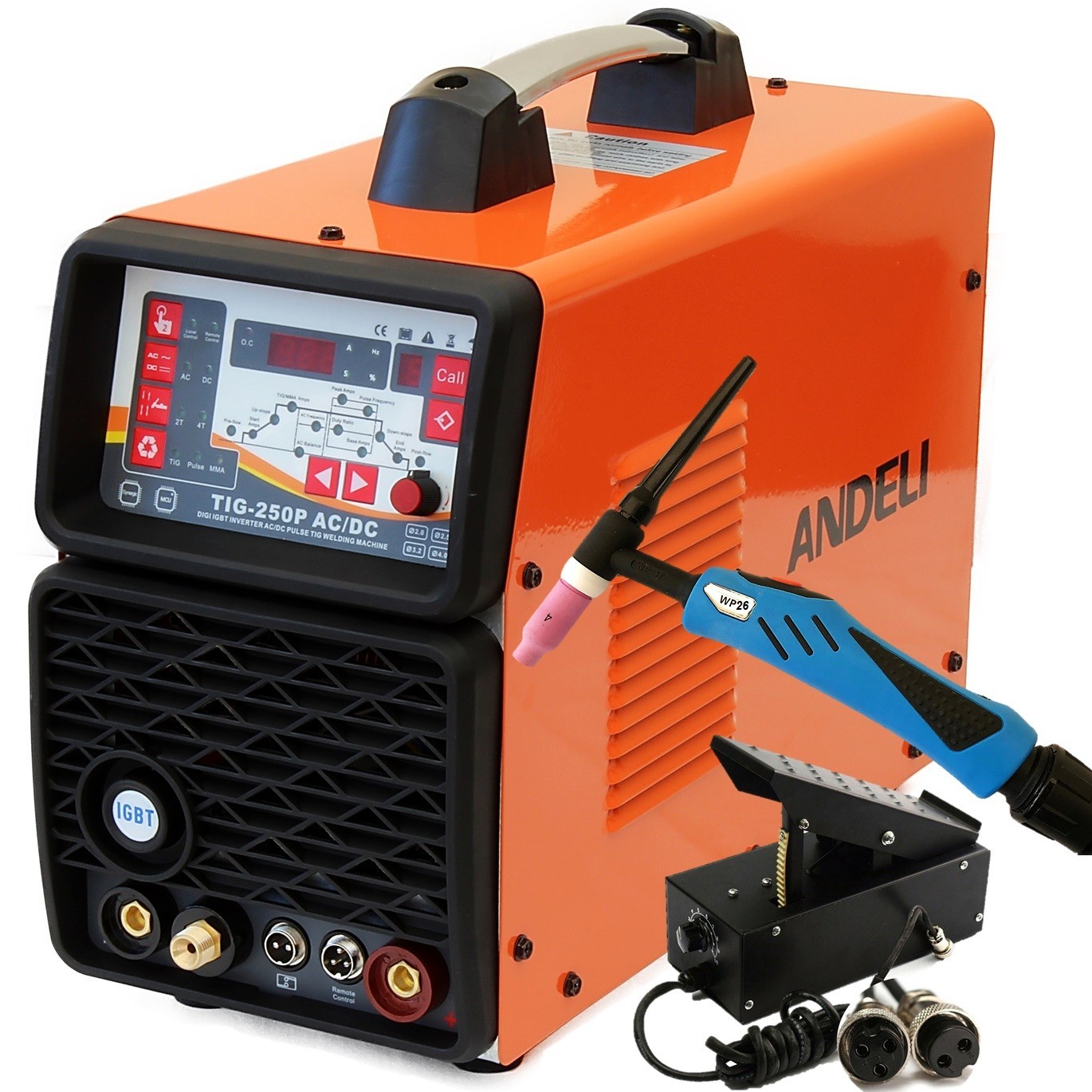 ANDELI 250amp AC DC Pulse TIG Welder Inverter Aluminium Welding Machine + Pedal