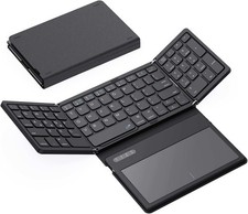 Foldable Bluetooth Keyboard   Portable Full-Size Wireless Keyboard with Large To