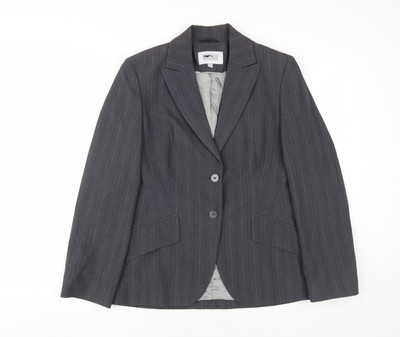 Next Petite grauer Nadelstreifenblazer Damengröße 12