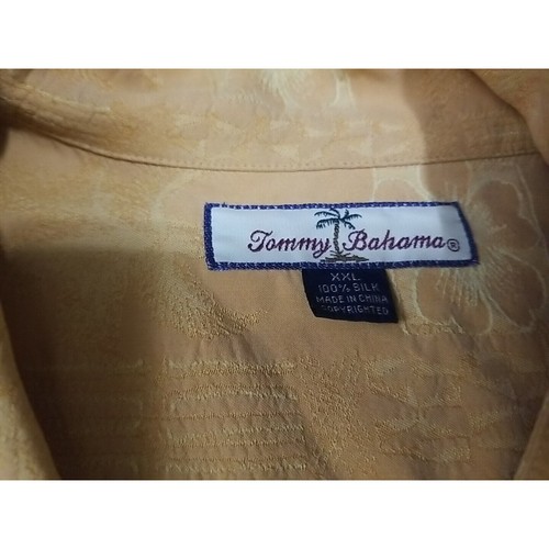Tommy Bahama Bali Mens Yellow Orange 100% Silk Floral Shirt 2XL Discolored - Picture 6 of 21